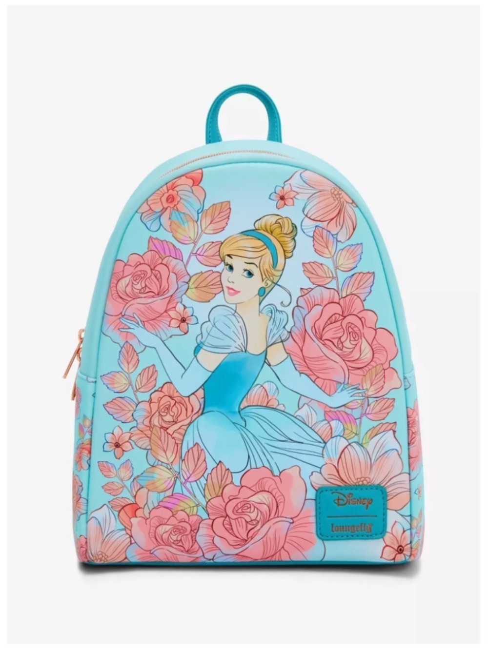 Loungefly Disney Cinderella Pink Flowers Mini Backpack NWOT